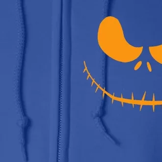 Halloween Pumpkin Face Patch Costume Full Zip Hoodie