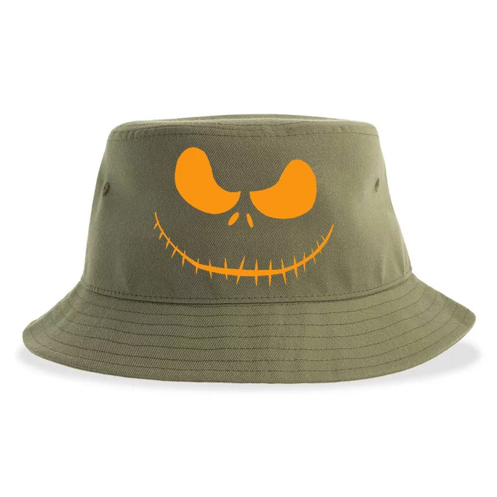 Halloween Pumpkin Face Patch Costume Sustainable Bucket Hat