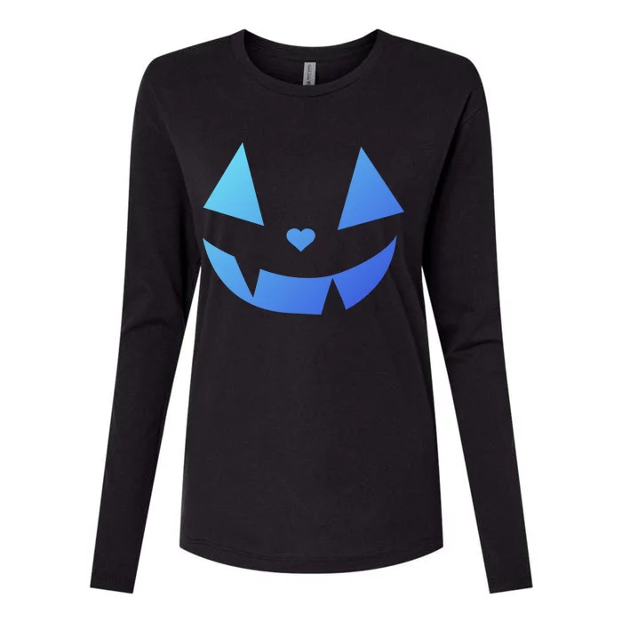 Halloween Pumpkin Face Gift Womens Cotton Relaxed Long Sleeve T-Shirt