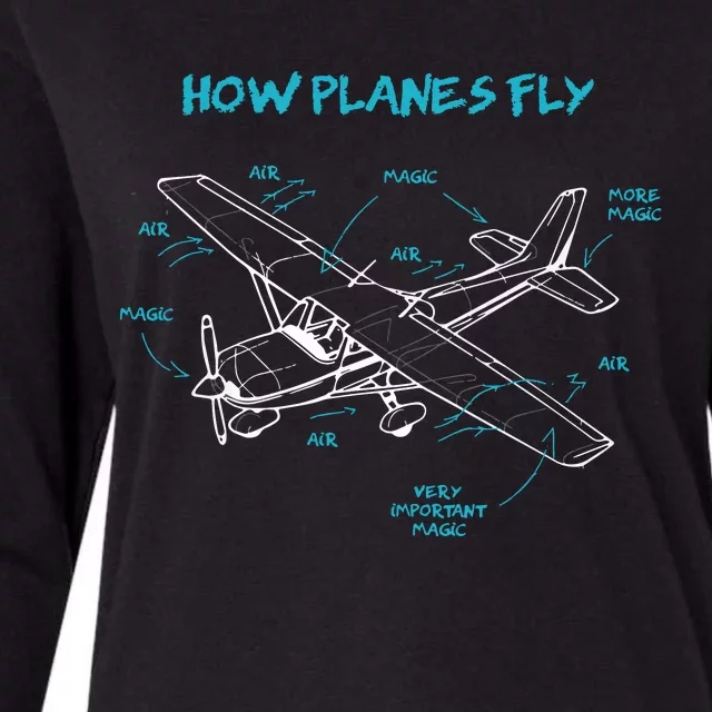 How Planes Fly Funny Aviation Gift RC Plane Pilot Womens Cotton Relaxed Long Sleeve T-Shirt