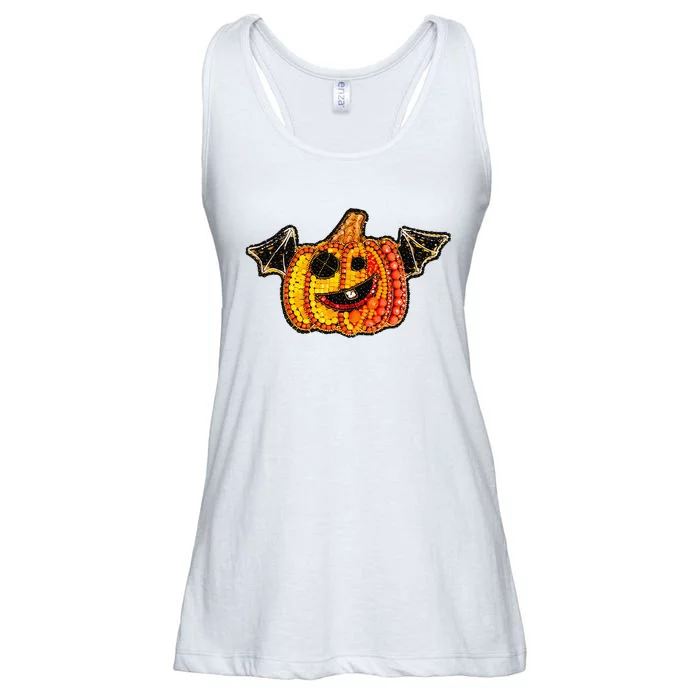 Halloween Pumpkin Geometric Ladies Essential Flowy Tank