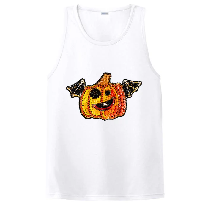 Halloween Pumpkin Geometric Performance Tank