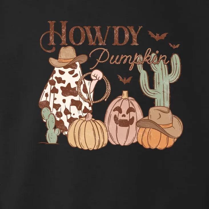 Howdy Pumpkin Groovy Retro Halloween Funny Pumpkin Gift Toddler Hoodie