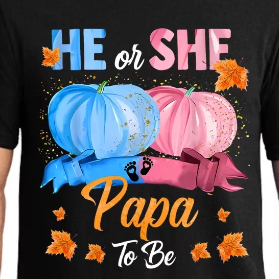 Halloween Pumpkin Gender Reveal He Or She Papa To Be Pajama Set