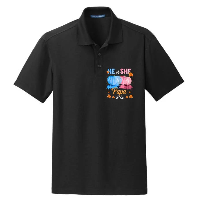 Halloween Pumpkin Gender Reveal He Or She Papa To Be Dry Zone Grid Performance Polo