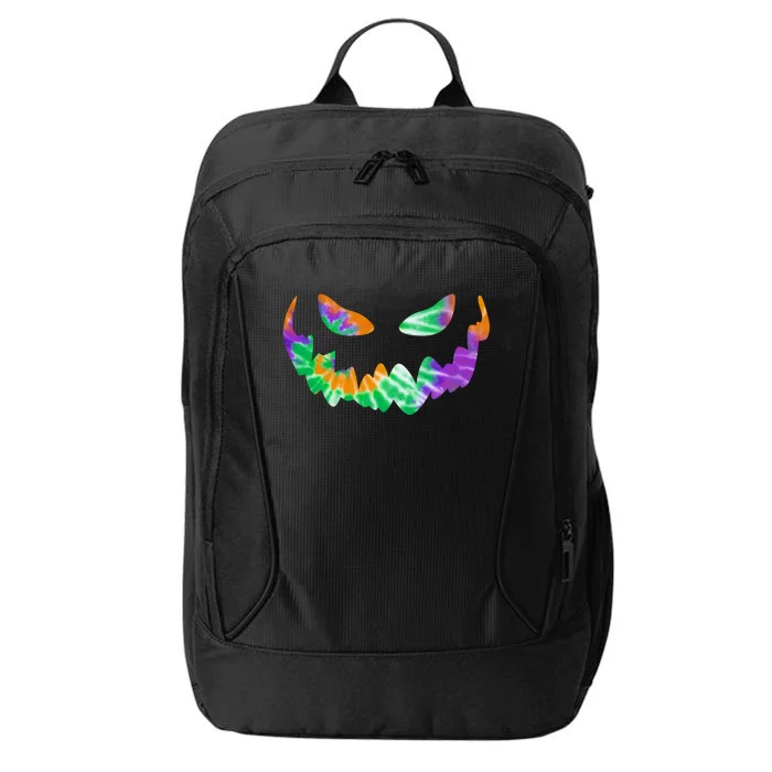 Halloween Pumpkin Green Orange Purple Tie Dye Face City Backpack