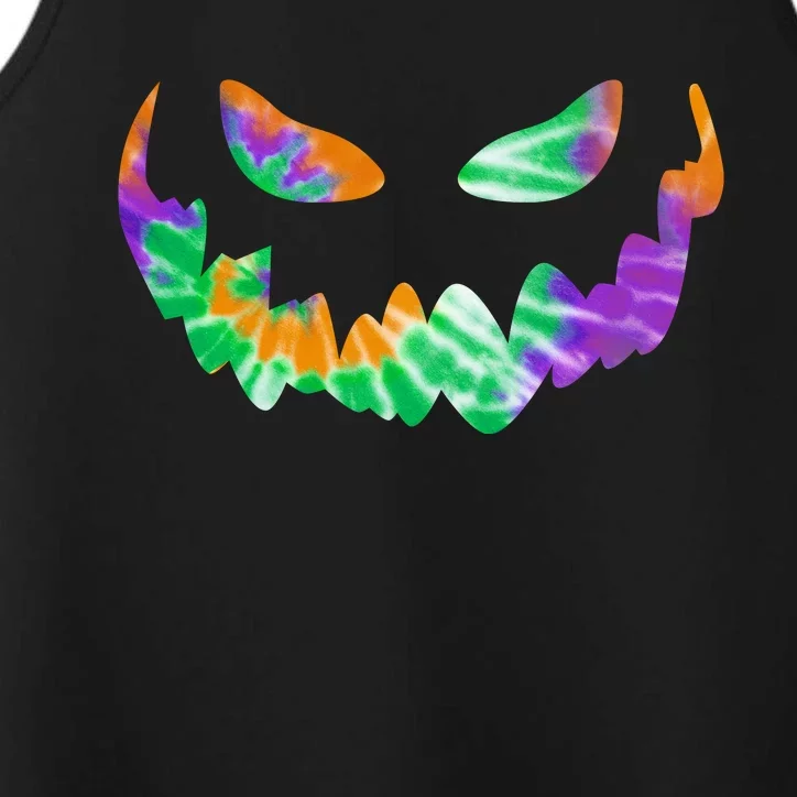 Halloween Pumpkin Green Orange Purple Tie Dye Face Performance Tank