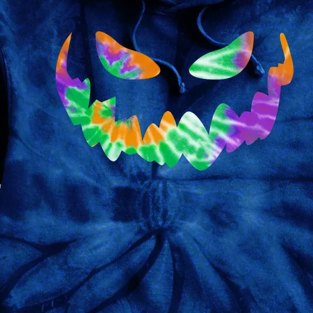 Halloween Pumpkin Green Orange Purple Tie Dye Face Tie Dye Hoodie