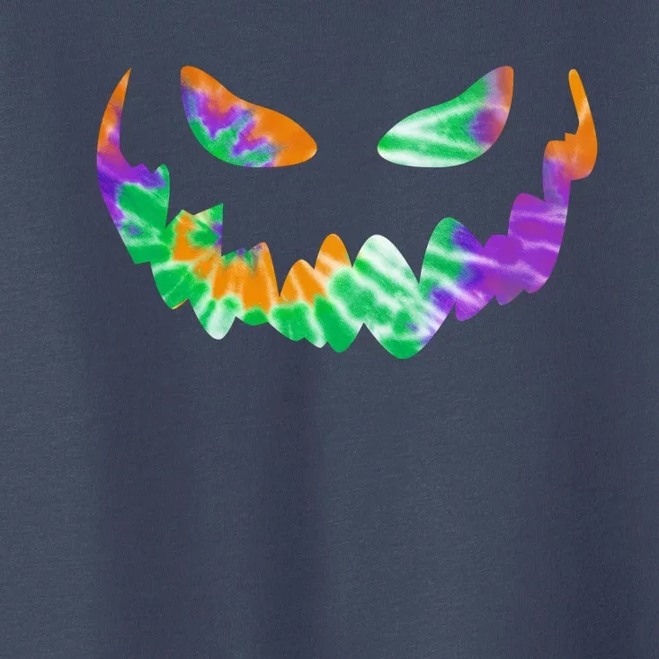 Halloween Pumpkin Green Orange Purple Tie Dye Face Toddler T-Shirt