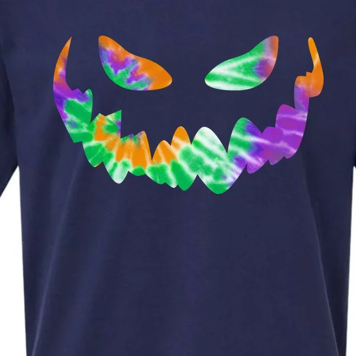 Halloween Pumpkin Green Orange Purple Tie Dye Face Sueded Cloud Jersey T-Shirt