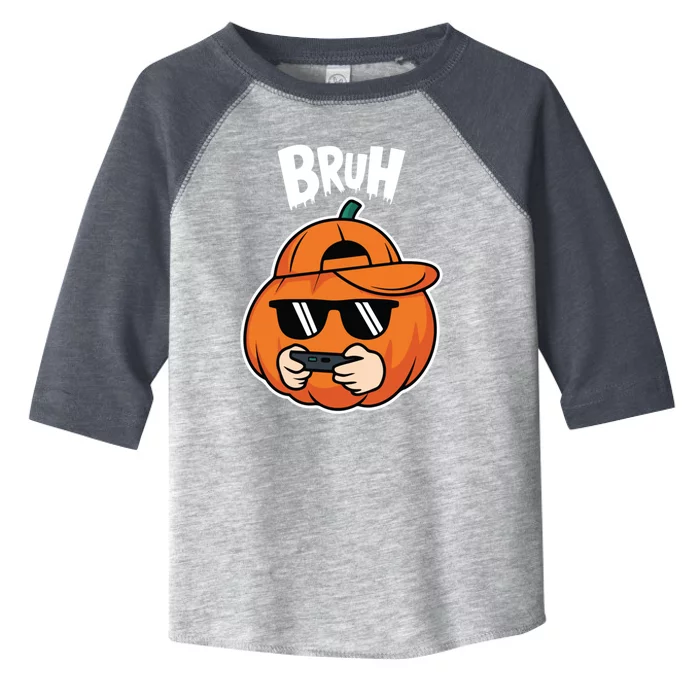 Halloween Pumpkin Gamer Hand Controller Video Game Gaming Gift Toddler Fine Jersey T-Shirt