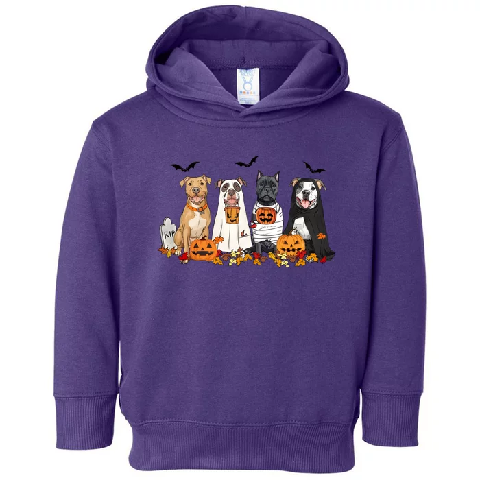 Halloween Pitbull Ghost Dogs Lover Toddler Hoodie