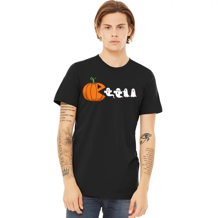 Halloween Pumpkin Ghost Tees For Funny Gamer Premium T-Shirt