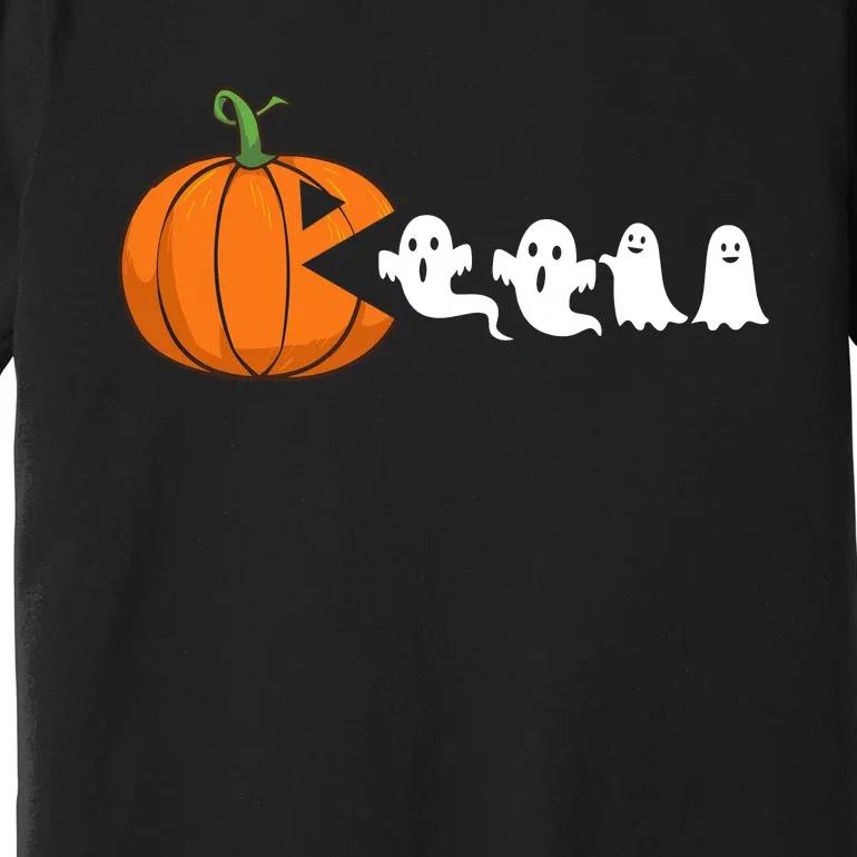 Halloween Pumpkin Ghost Tees For Funny Gamer Premium T-Shirt