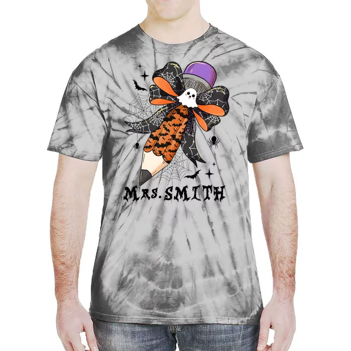 Halloween Pencil Ghost Teacher Life Tie-Dye T-Shirt