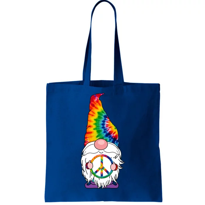 Hippie Peace Gnome Tie Dye Graphic Gift Tote Bag