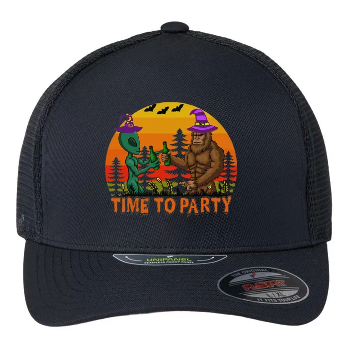 Halloween Party Gifts Bigfoot Alien Witchcraft Flexfit Unipanel Trucker Cap