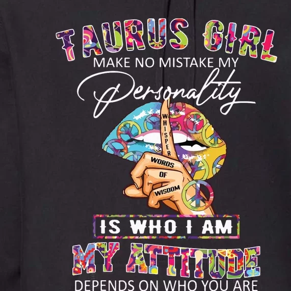 Hippie Peace Girl Taurus Girl Birthday Taurus Birthday Premium Hoodie