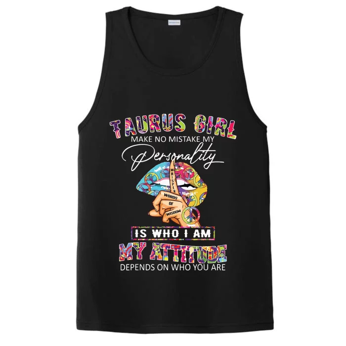 Hippie Peace Girl Taurus Girl Birthday Taurus Birthday Performance Tank