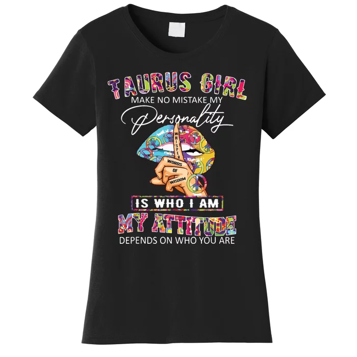 Hippie Peace Girl Taurus Girl Birthday Taurus Birthday Women's T-Shirt