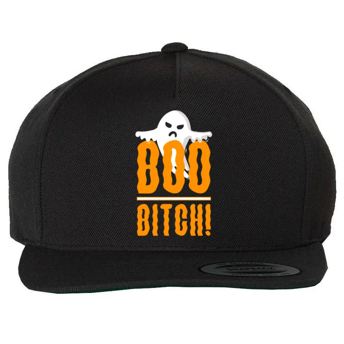 Halloween Party Humor Boo Bitch Ghost Holiday Sayings Gift Wool Snapback Cap