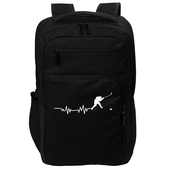 Hockey Player Heartbeat Ice Hockey Gift Impact Tech Backpack