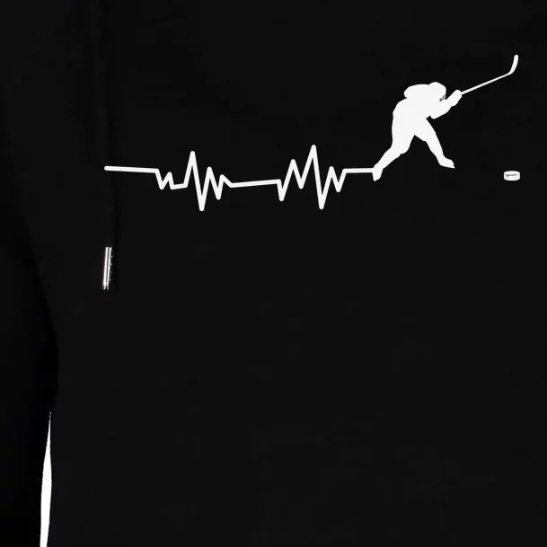 Hockey Player Heartbeat Ice Hockey Gift Womens Funnel Neck Pullover Hood