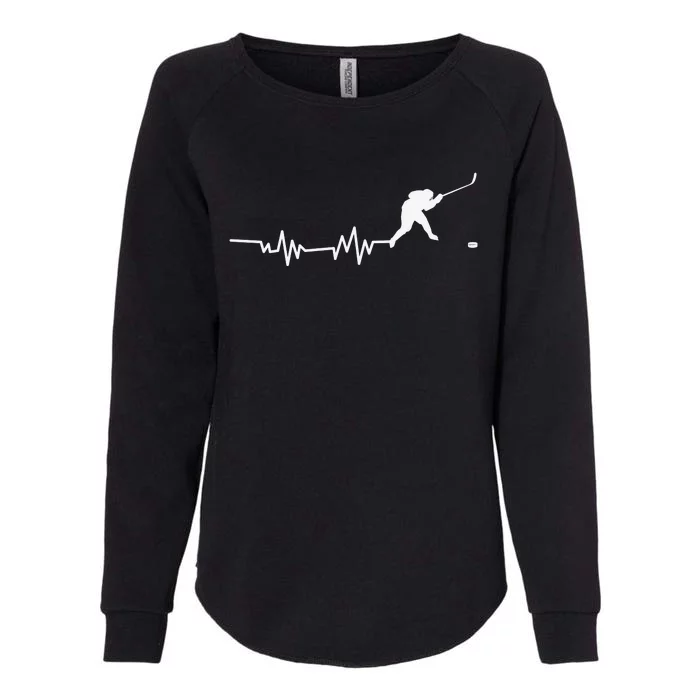 Hockey Player Heartbeat Ice Hockey Gift Womens California Wash Sweatshirt