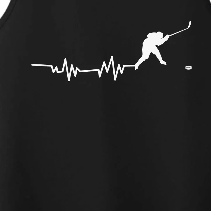 Hockey Player Heartbeat Ice Hockey Gift Performance Tank