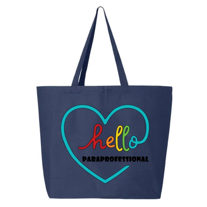 Hello Paraprofessional Heart Paraprofessional Valentine's Gift 25L Jumbo Tote