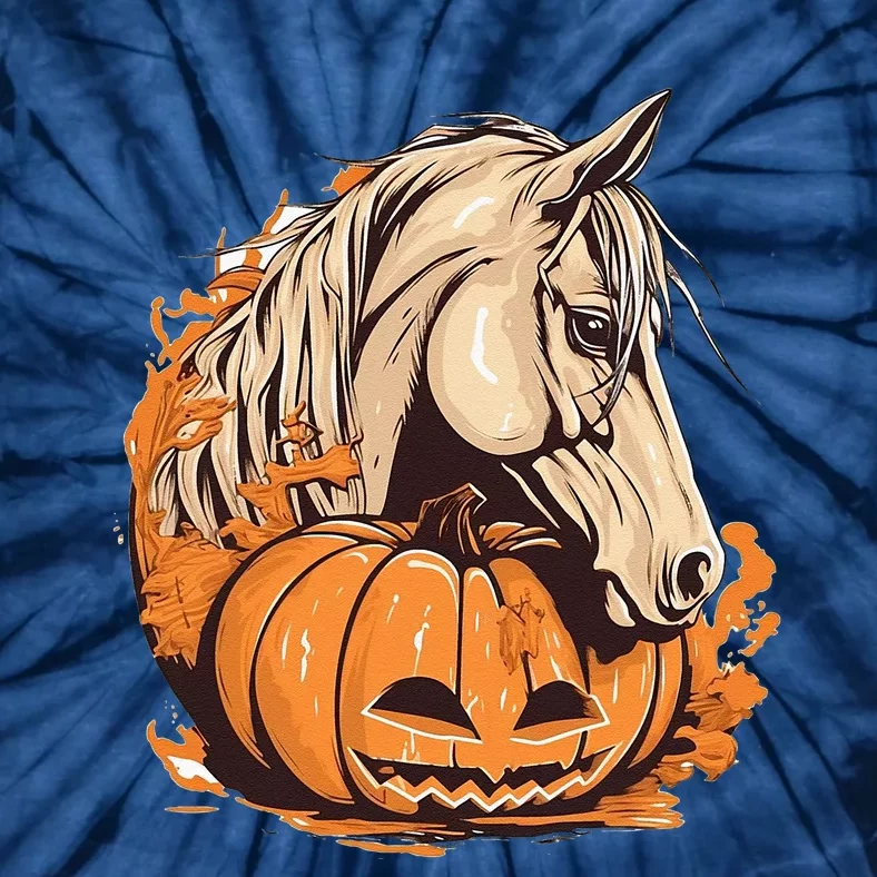 Horse Pumpkin Halloween Costume Horseback Riding Equestrian Tie-Dye T-Shirt