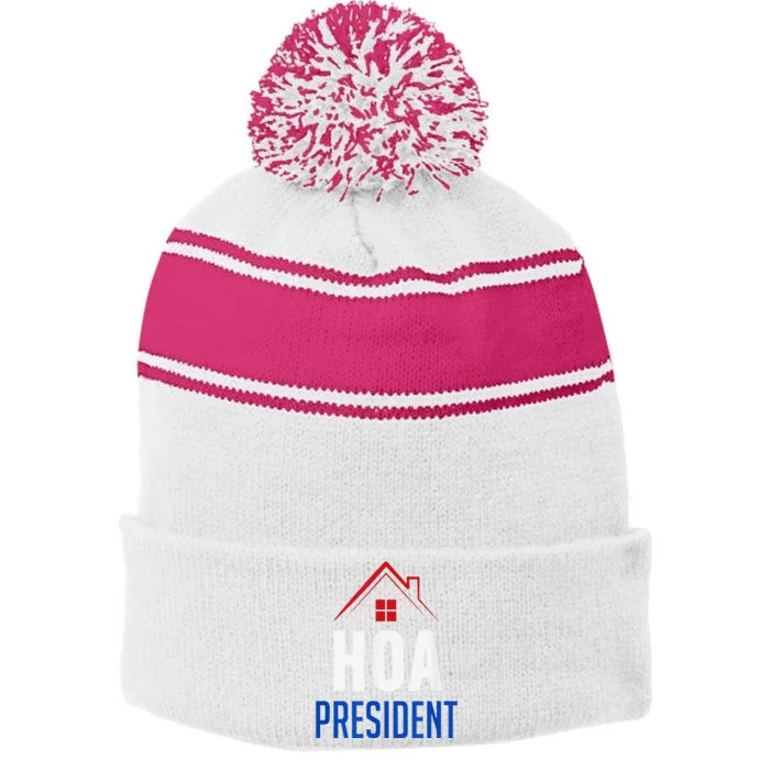 HOA President Stripe Pom Pom Beanie