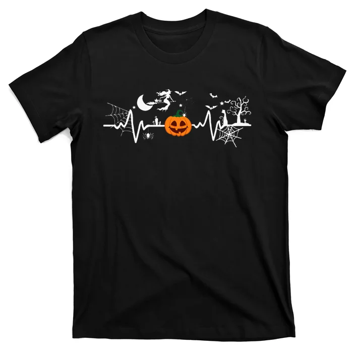 Halloween Pumpkin Heartbeat T-Shirt