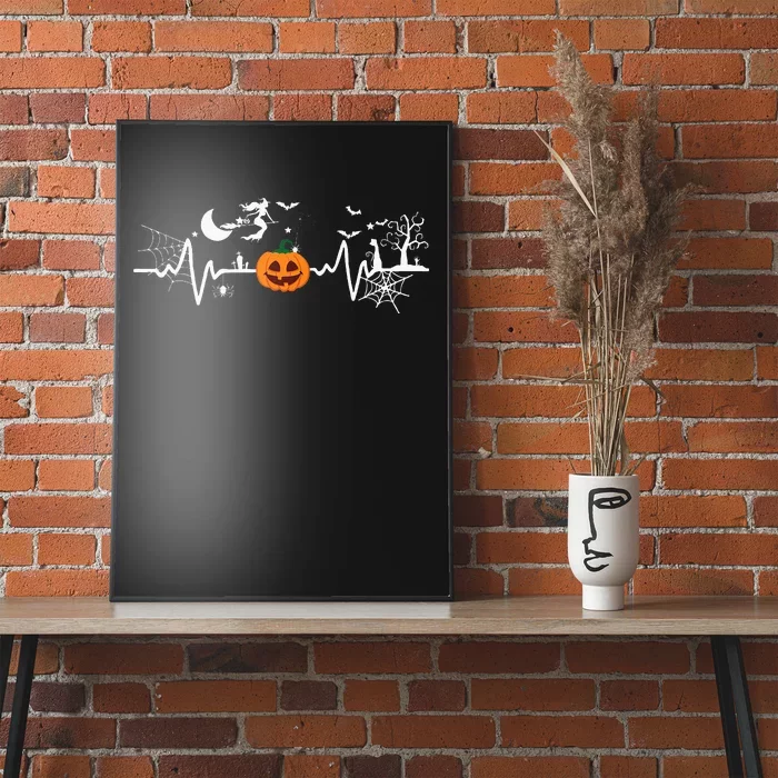 Halloween Pumpkin Heartbeat Poster