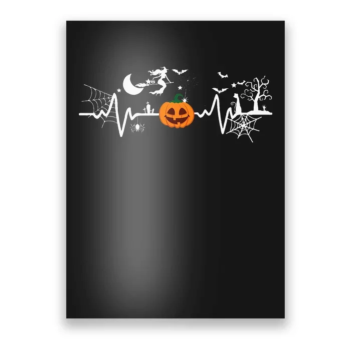 Halloween Pumpkin Heartbeat Poster