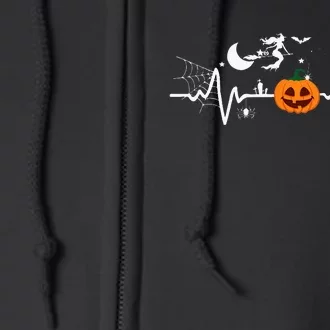 Halloween Pumpkin Heartbeat Full Zip Hoodie