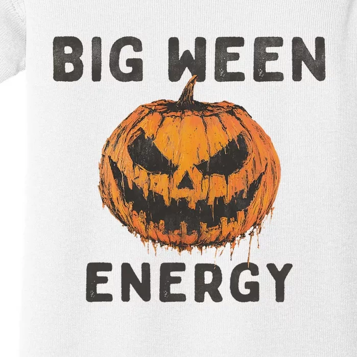 Halloween Pumpkin Head Big Ween Energy Spooky Baby Bodysuit