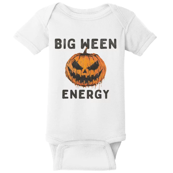 Halloween Pumpkin Head Big Ween Energy Spooky Baby Bodysuit