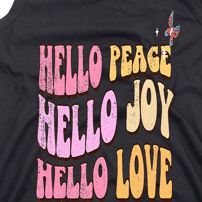 Hello Peace Hello Joy Hello Love Christian Faith Follower Tank Top