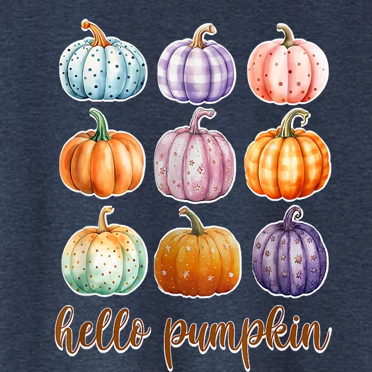 Hello Pumpkin Happy Halloween Women's Crop Top Tee