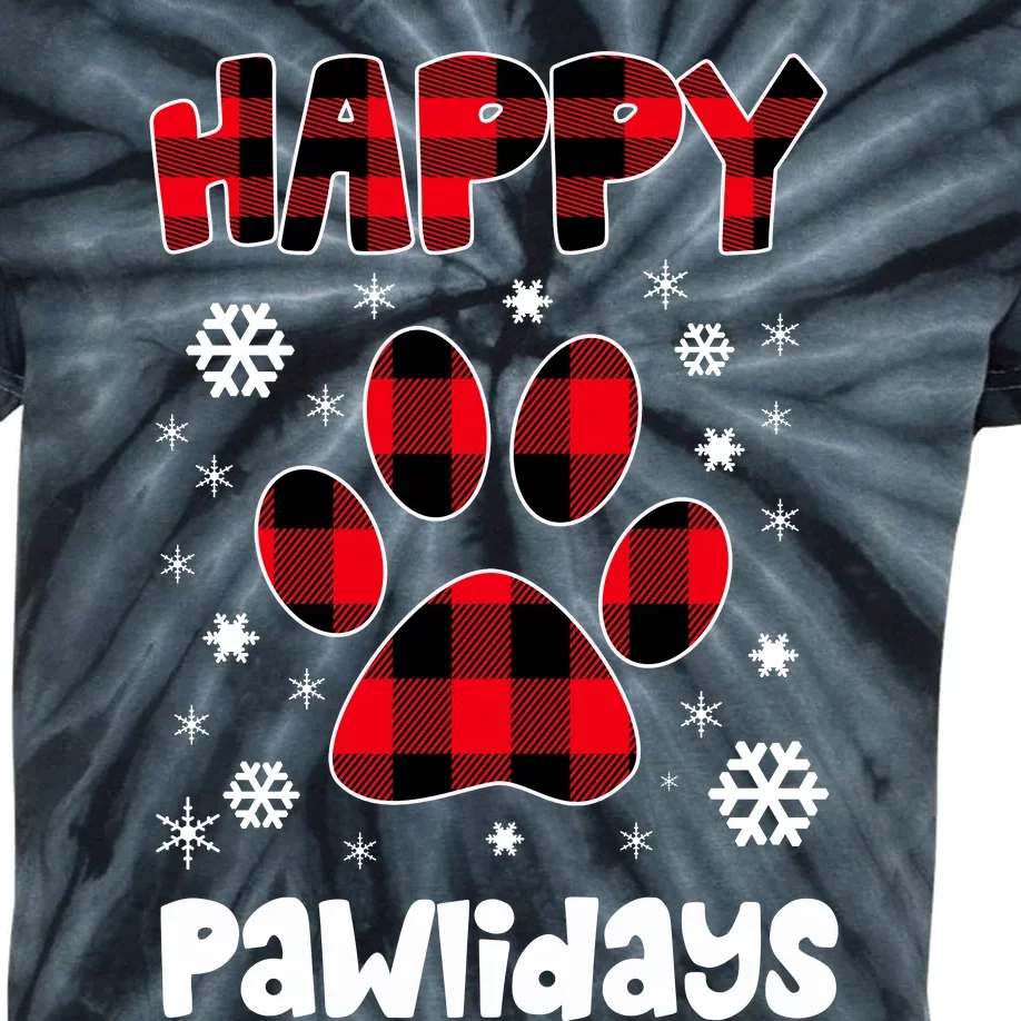 Happy Pawlidays Kids Tie-Dye T-Shirt