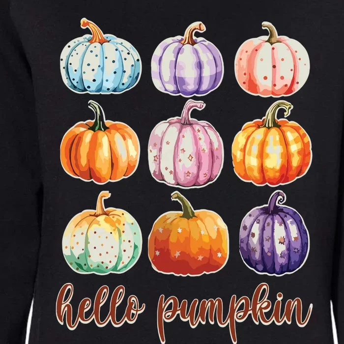 Hello Pumpkin Happy Halloween Womens California Wash Sweatshirt