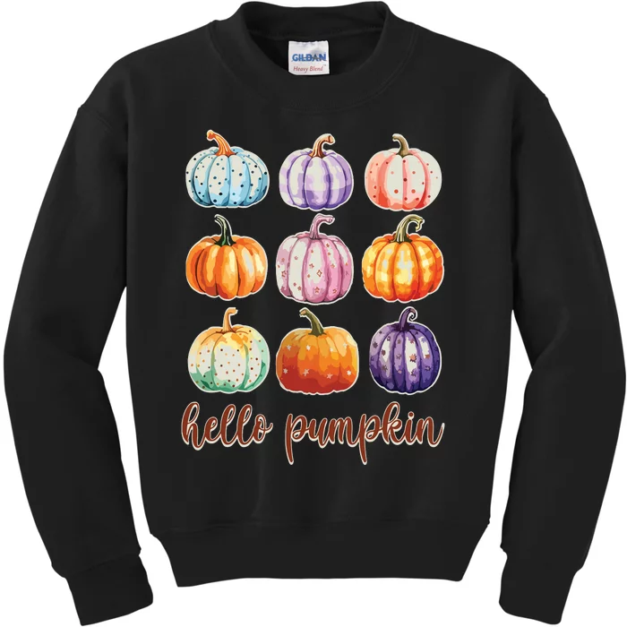 Hello Pumpkin Happy Halloween Kids Sweatshirt