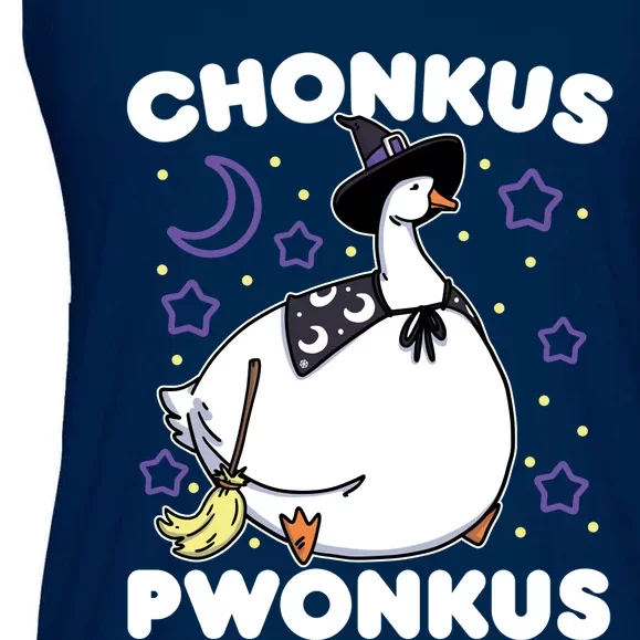 Honkus Ponkus Halloween Goose Meme Parody Chonkus Pwonkus Ladies Essential Flowy Tank