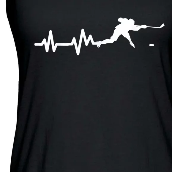 Hockey Player Heartbeat Ice Hockey Gift Ladies Essential Flowy Tank