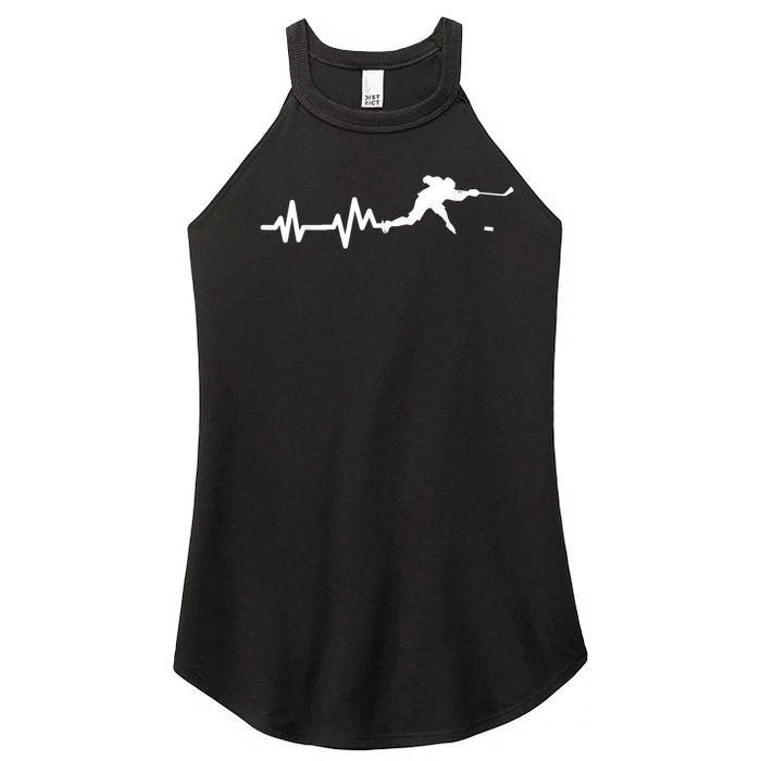 Hockey Player Heartbeat Ice Hockey Gift Women’s Perfect Tri Rocker Tank