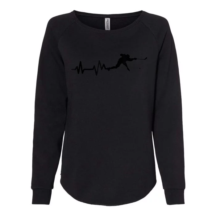 Hockey Player Heartbeat Hockey Womens California Wash Sweatshirt