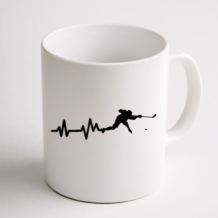 Hockey Player Heartbeat Hockey Front & Back Coffee Mug