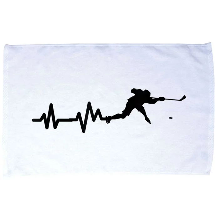 Hockey Player Heartbeat Hockey Microfiber Hand Towel