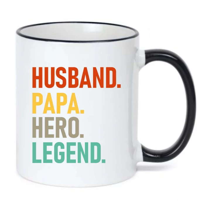 Husband Papa Hero Legend Black Color Changing Mug